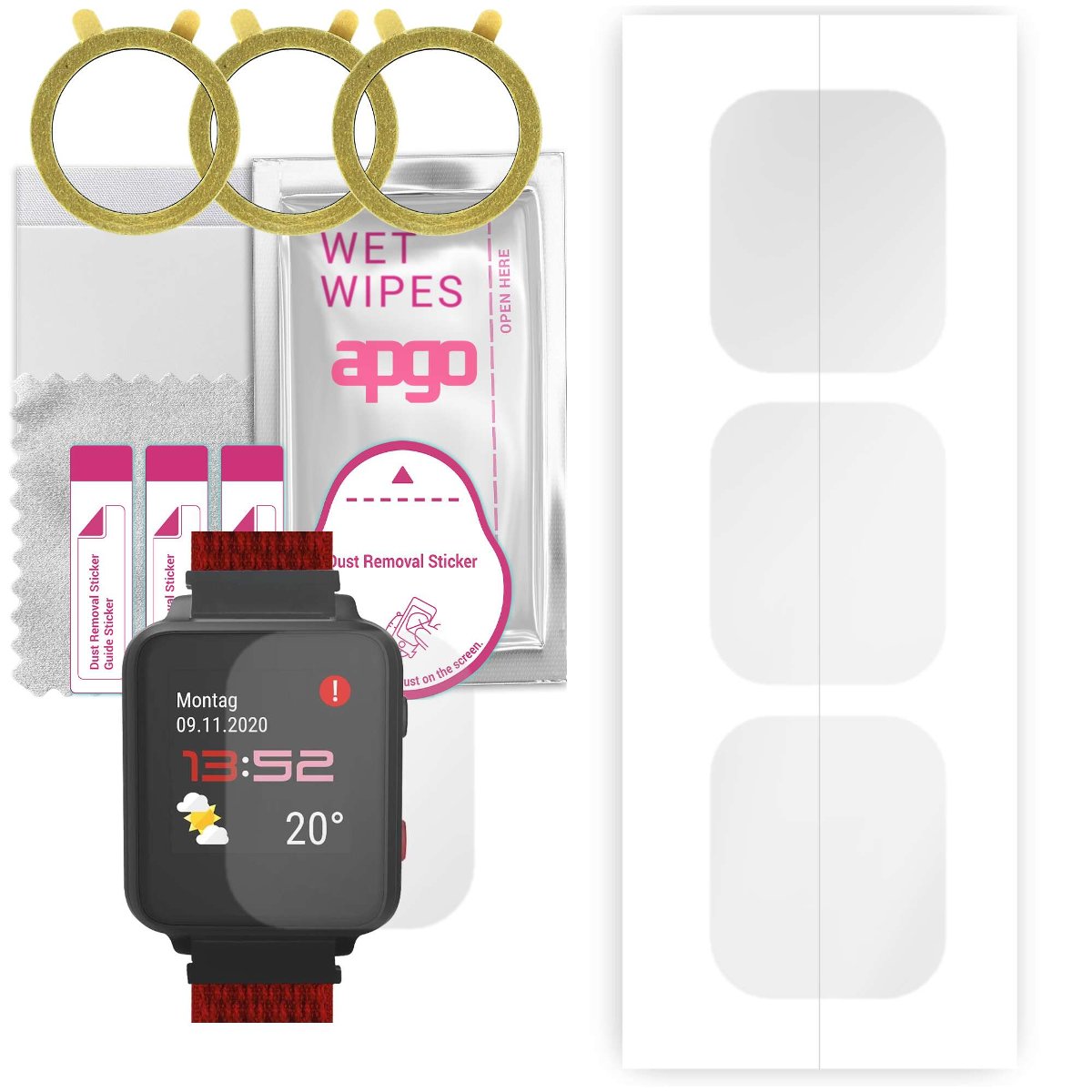 3x Folia hydrożelowa do Anio 5 kids swdsm40 - apgo Smartwatch Hydrogel Protection Ochrona na ekran smartwatcha
