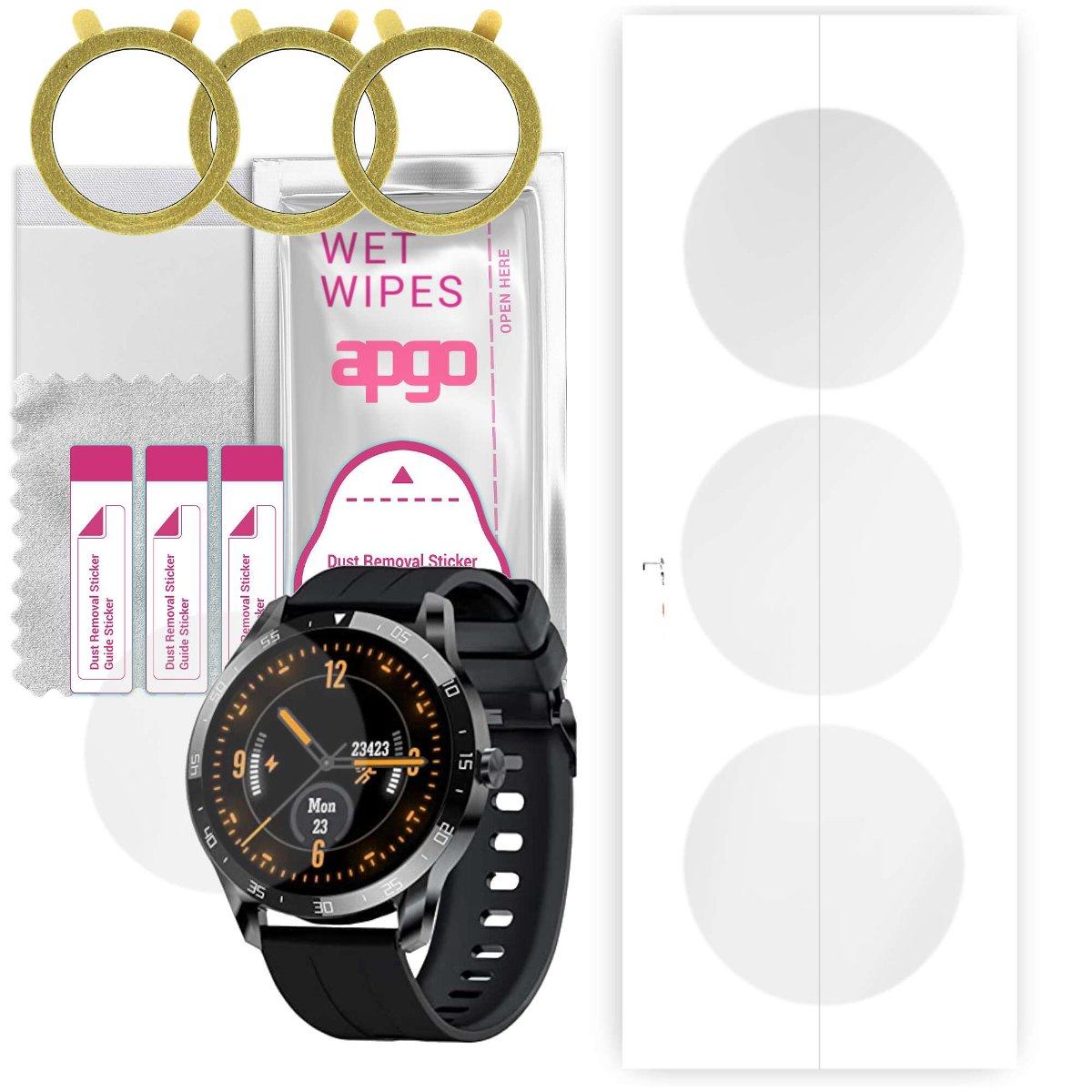 3x Folia hydrożelowa do Blackview X1 BV-X1 - apgo Smartwatch Hydrogel Protection Ochrona na ekran smartwatcha