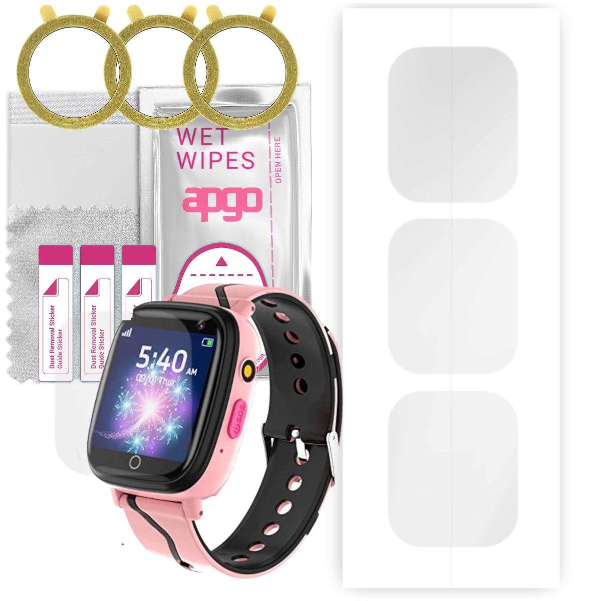 3x Folia hydrożelowa do Bauisan X11  - apgo Smartwatch Hydrogel Protection Ochrona na ekran smartwatcha