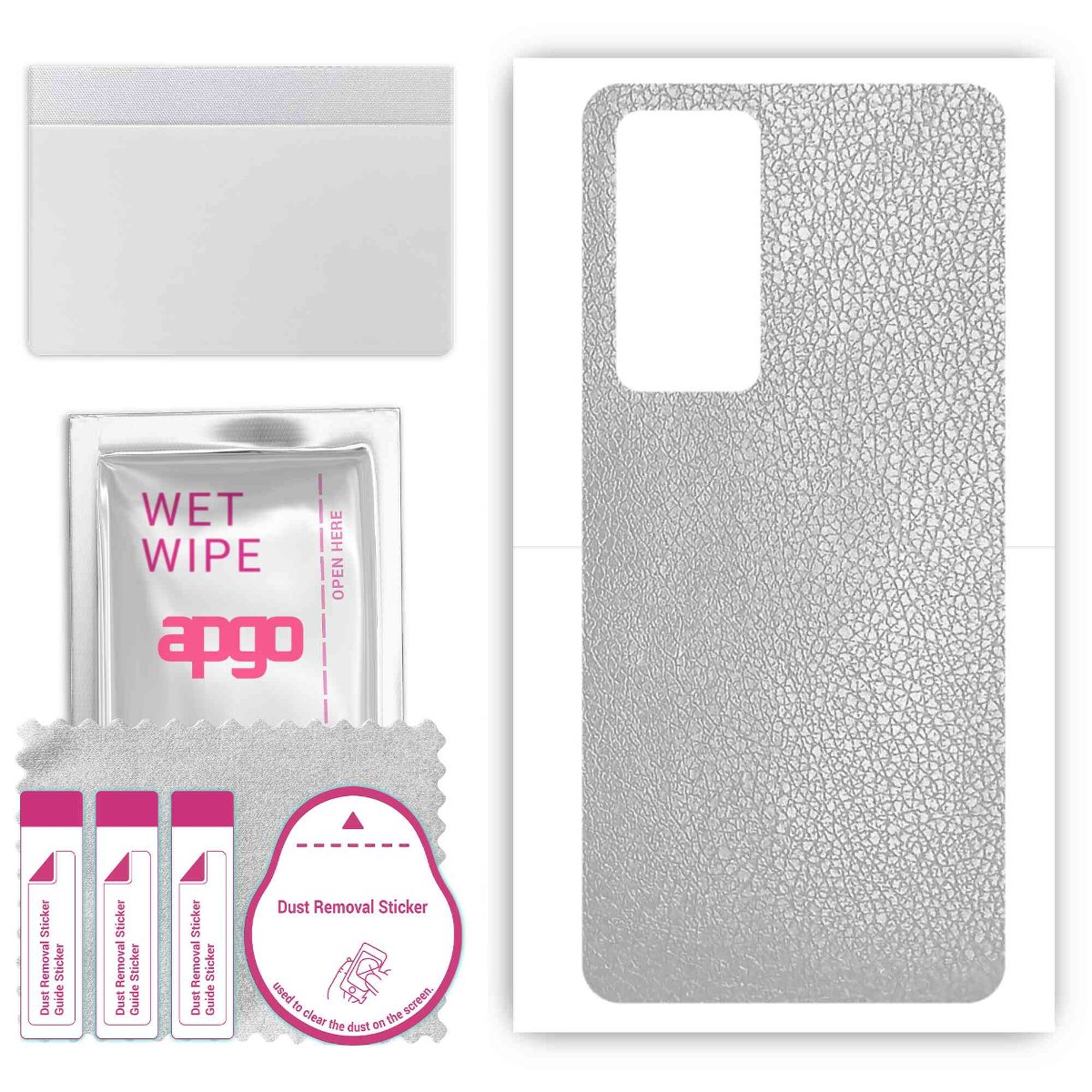 Folia naklejka skórka strukturalna na TYŁ do Xiaomi 12T Pro -  Skóra Srebrna - apgo SKINS