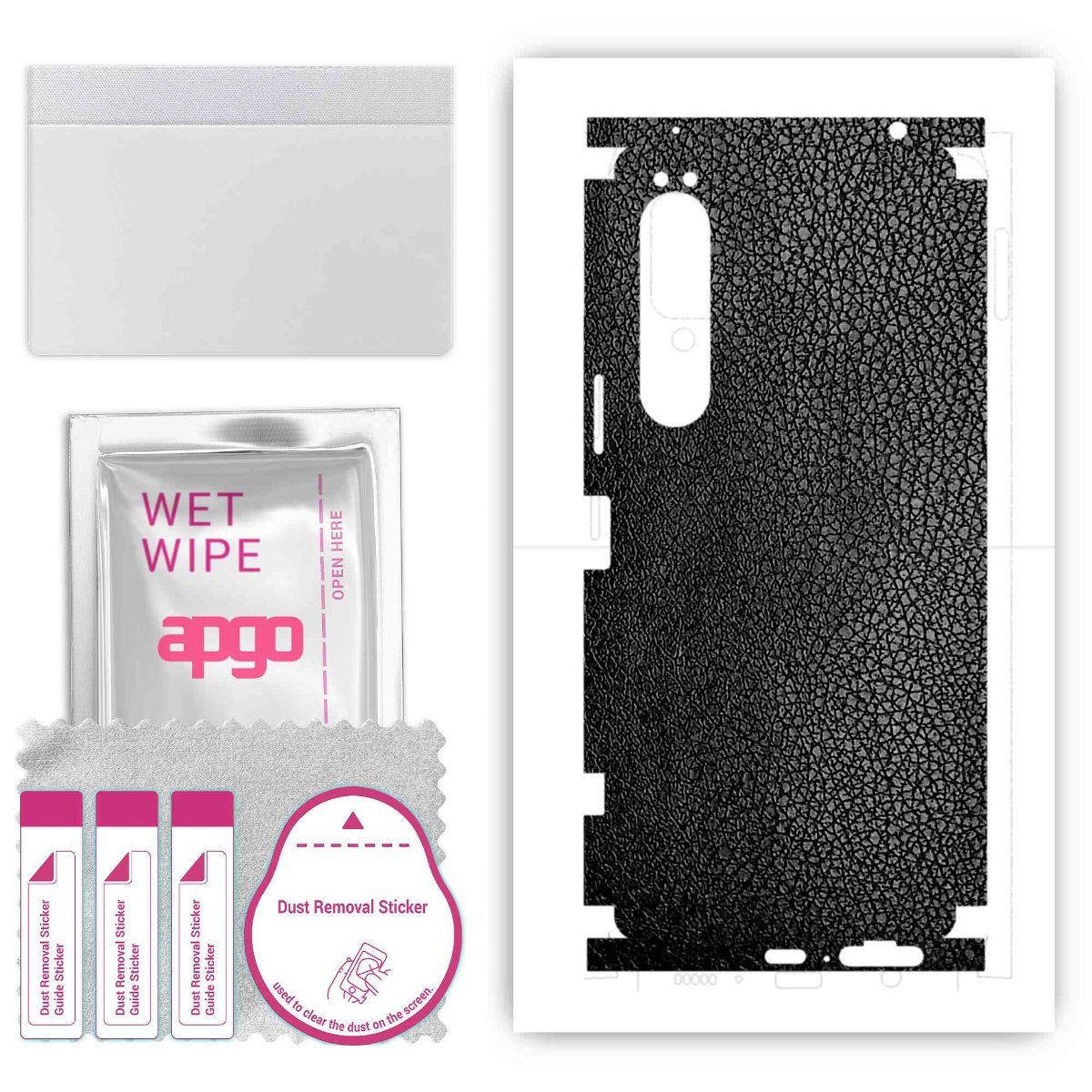 Folia naklejka skórka strukturalna na TYŁ+BOKI do Sony Xperia 1 IV -  Skóra Czarna - apgo SKINS