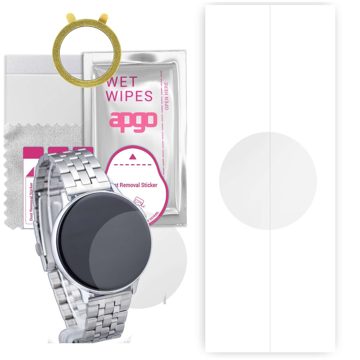 1x Folia hydrożelowa do Pacific Silver PC00136 - apgo Smartwatch Hydrogel Protection Ochrona na ekran smartwatcha