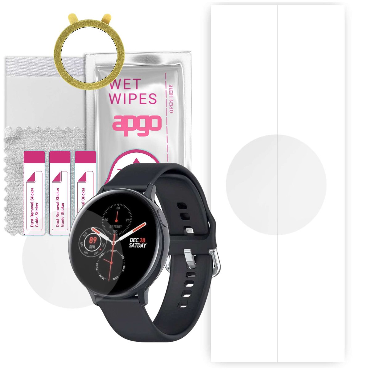 1x Folia hydrożelowa do Pacific Black PC00130 - apgo Smartwatch Hydrogel Protection Ochrona na ekran smartwatcha