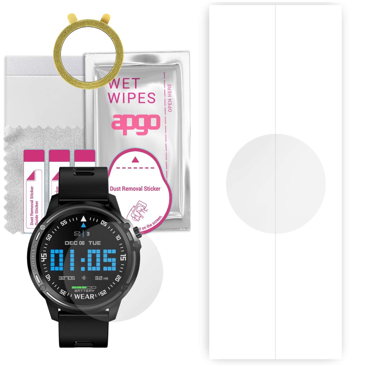 1x Folia hydrożelowa do Pacific Black PC00124 - apgo Smartwatch Hydrogel Protection Ochrona na ekran smartwatcha