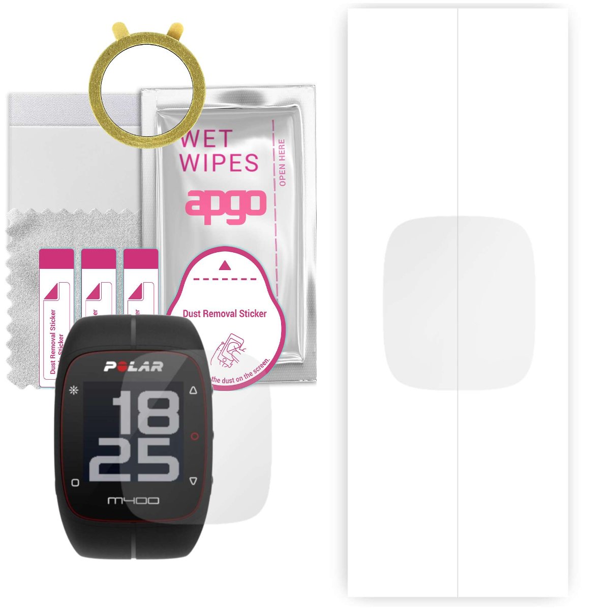 1x Folia hydrożelowa do Polar M400 HR - apgo Smartwatch Hydrogel Protection Ochrona na ekran smartwatcha