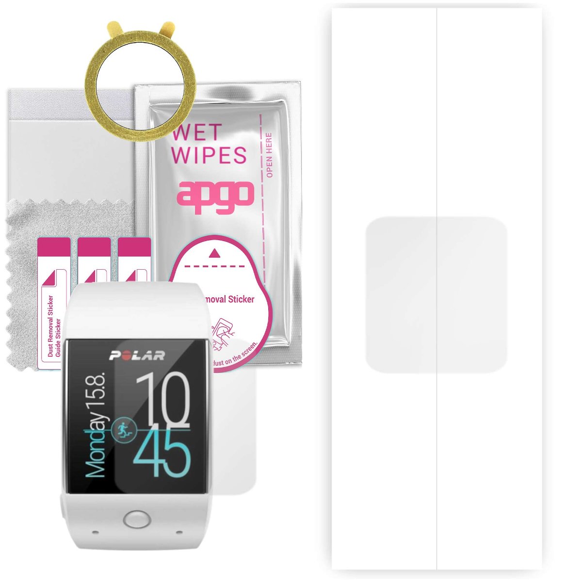 1x Folia hydrożelowa do Polar M600 - apgo Smartwatch Hydrogel Protection Ochrona na ekran smartwatcha