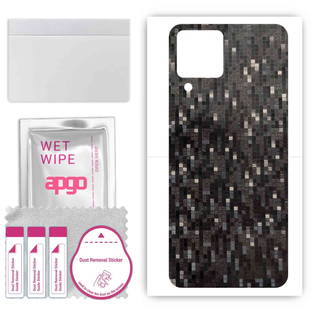 Folia naklejka skórka strukturalna na TYŁ do Samsung Galaxy M33 -  Carbon Pixel Czarny - apgo SKINS