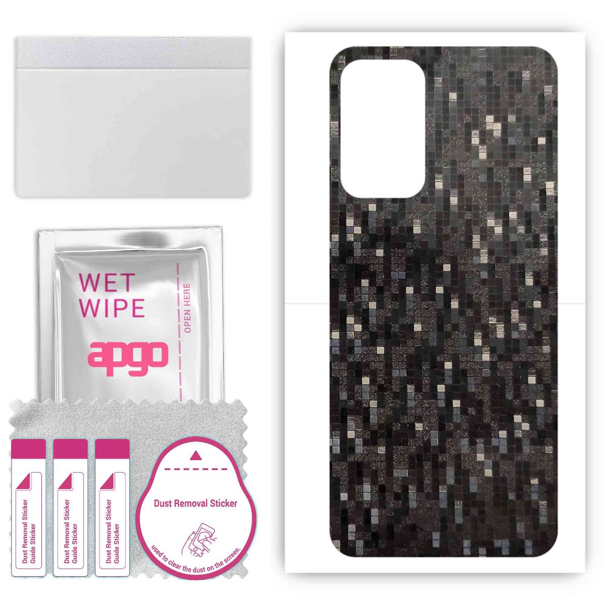 Folia naklejka skórka strukturalna na TYŁ do Samsung Galaxy A73 -  Carbon Pixel Czarny - apgo SKINS