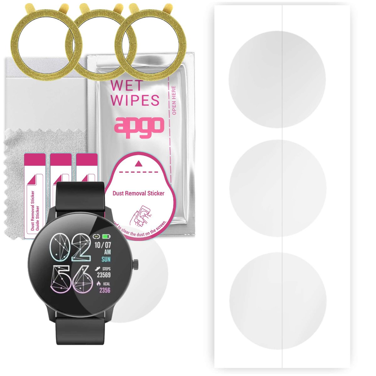 3x Folia hydrożelowa do Bemi Ari - apgo Smartwatch Hydrogel Protection Ochrona na ekran smartwatcha