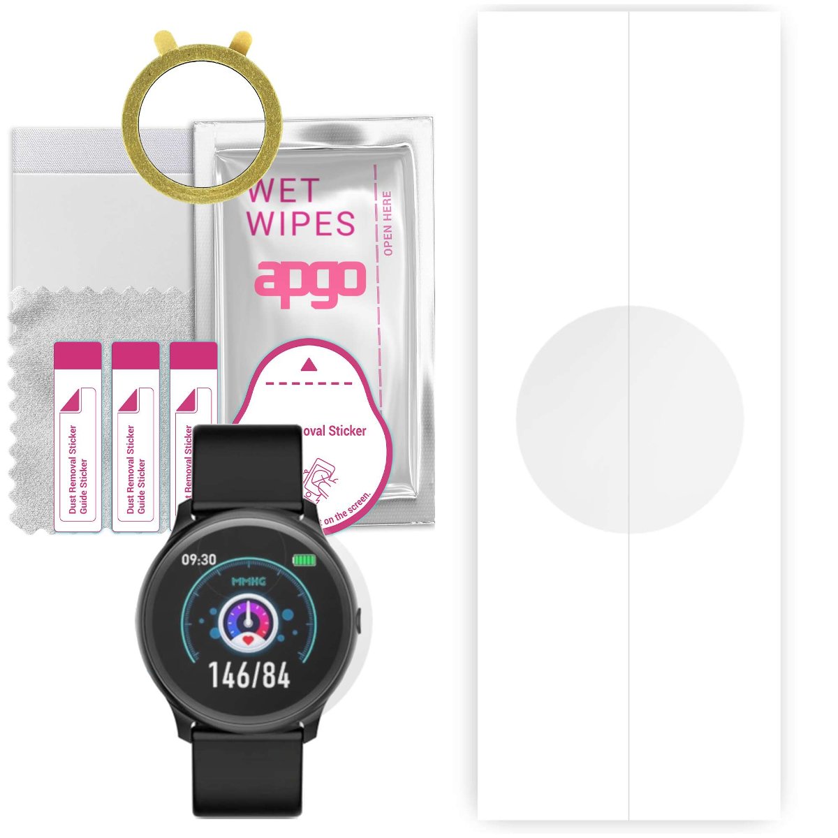 1x Folia hydrożelowa do Smartwatch AW80 - apgo Smartwatch Hydrogel Protection Ochrona na ekran smartwatcha