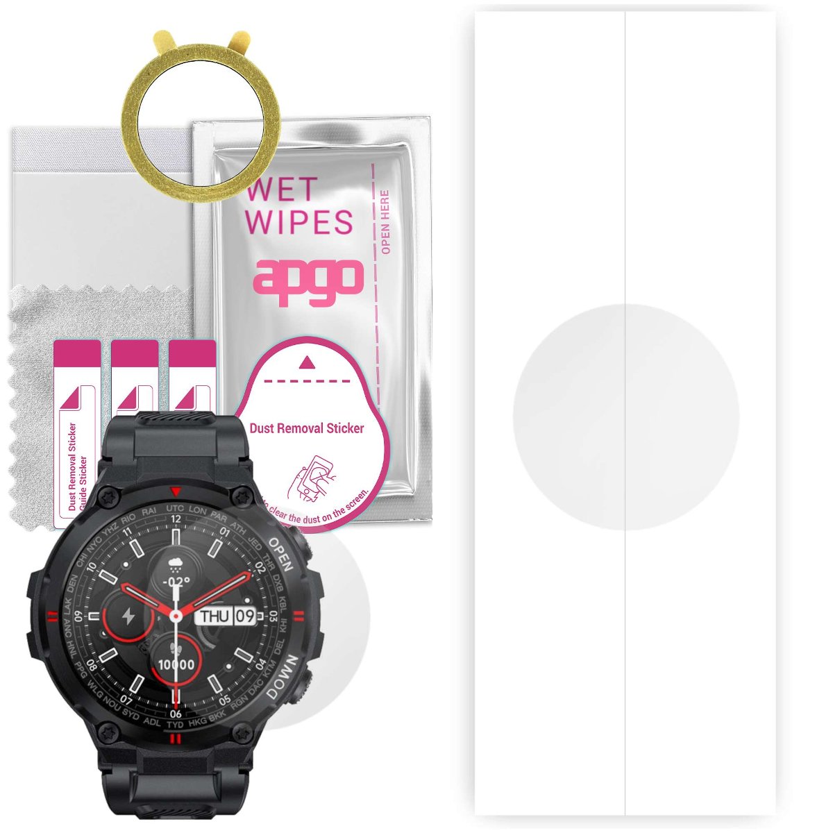 1x Folia hydrożelowa do Smartwatch K22 - apgo Smartwatch Hydrogel Protection Ochrona na ekran smartwatcha