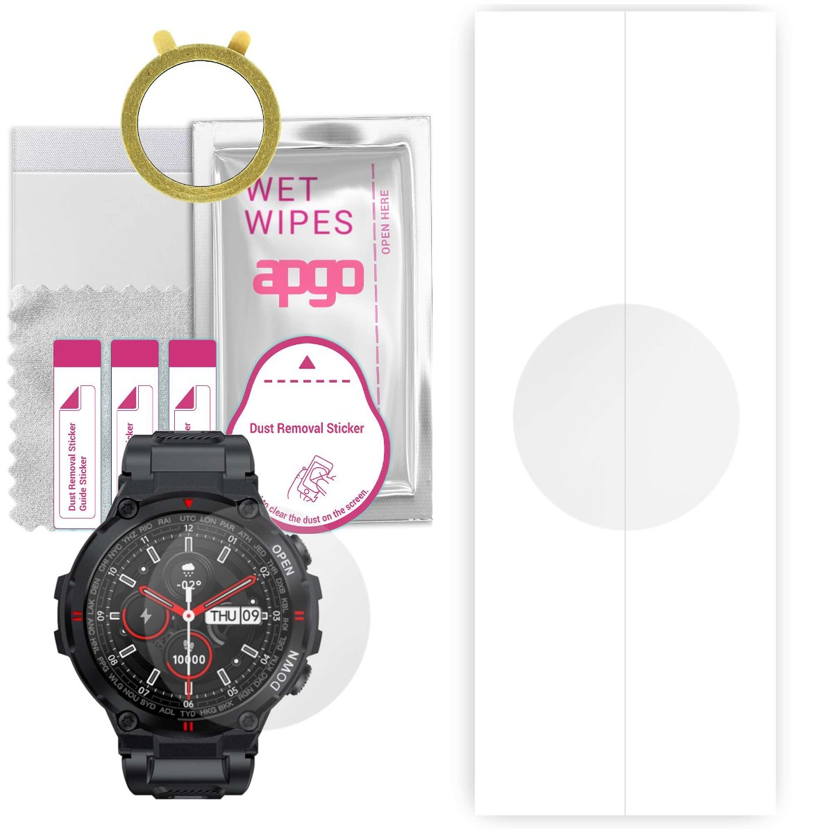1x Folia hydrożelowa do Rubicon RNCE73 - apgo Smartwatch Hydrogel Protection Ochrona na ekran smartwatcha
