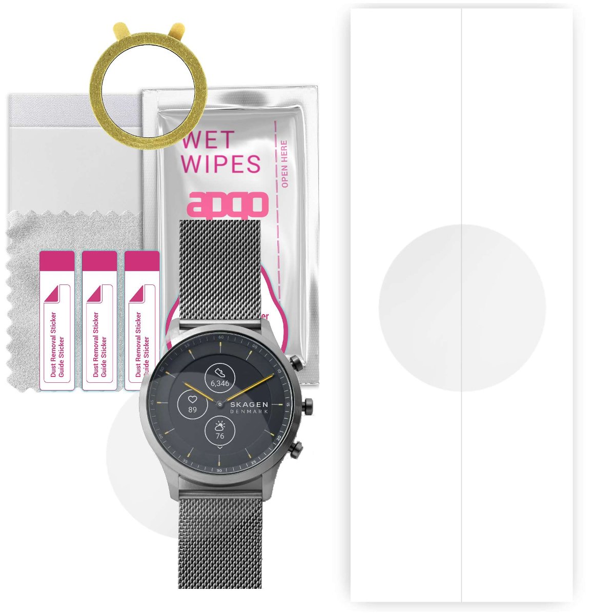 1x Folia hydrożelowa do Skagen Hybrid HR Jorn - apgo Smartwatch Hydrogel Protection Ochrona na ekran smartwatcha