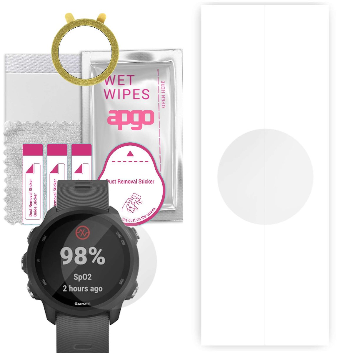 1x Folia hydrożelowa do Garmin Watch Forerunner 245 - apgo Smartwatch Hydrogel Protection Ochrona na ekran smartwatcha