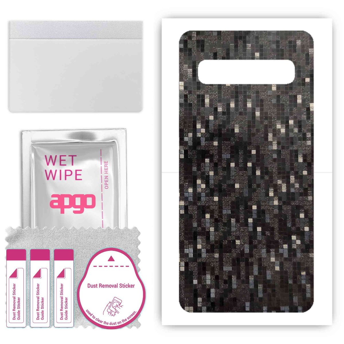 Folia naklejka skórka strukturalna na TYŁ do Samsung Galaxy S10 5G -  Carbon Pixel Czarny - apgo SKINS