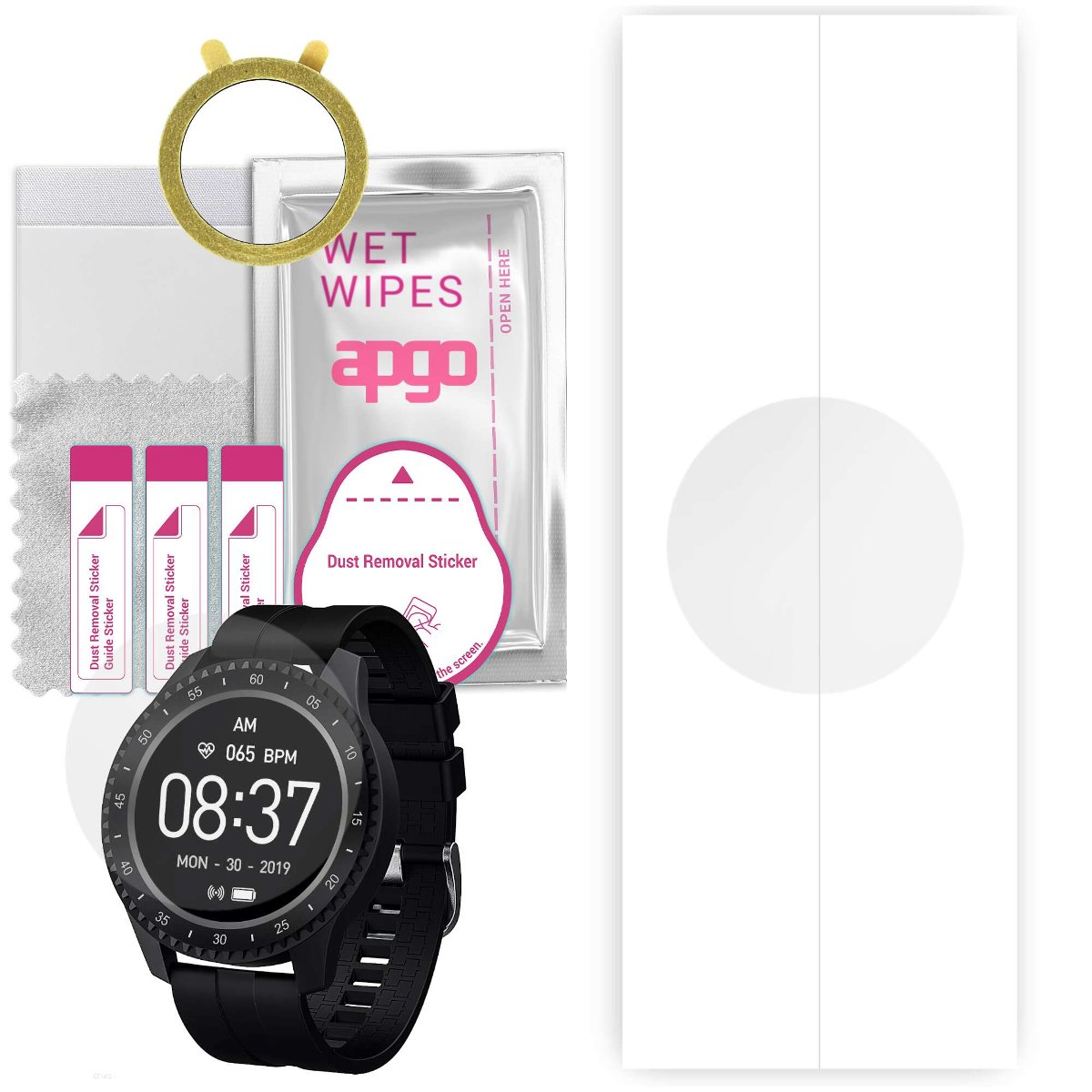 1x Folia hydrożelowa do Garett Sport 12 - apgo Smartwatch Hydrogel Protection Ochrona na ekran smartwatcha