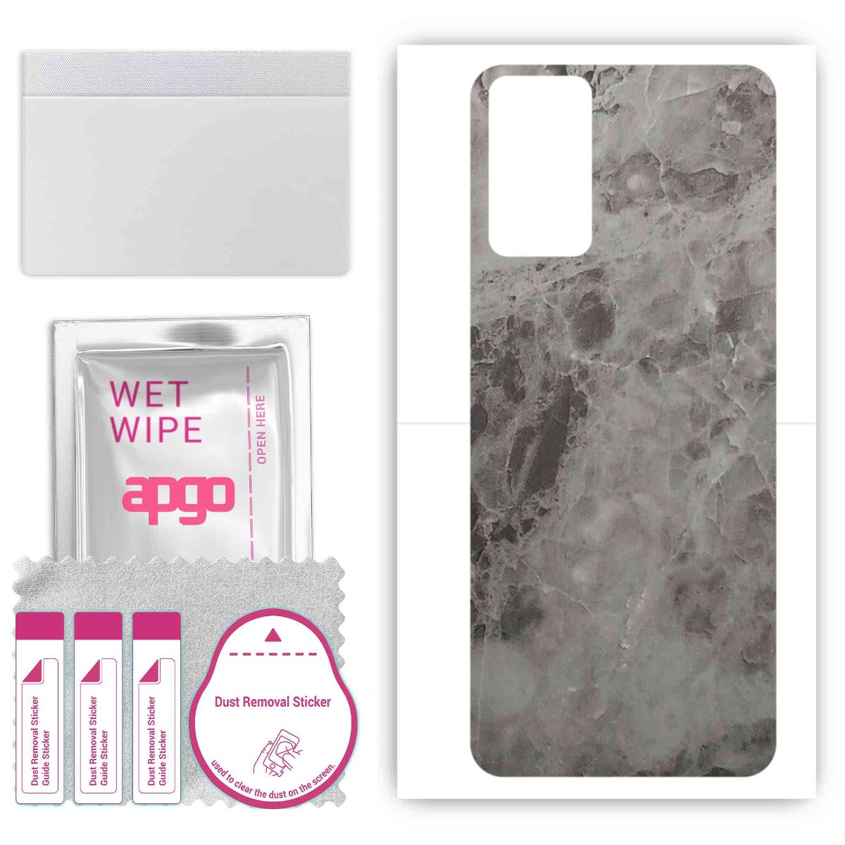 Folia naklejka skórka strukturalna na TYŁ do Infinix Hot 12i -  Marmur Czarny - apgo SKINS