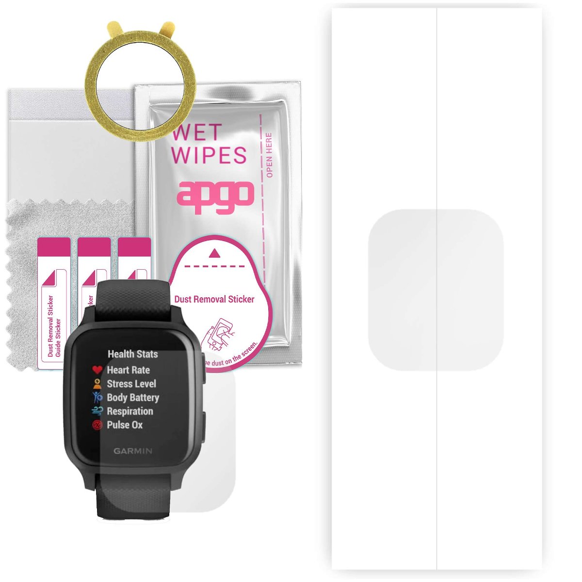 1x Folia hydrożelowa do Garmin venu sq music - apgo Smartwatch Hydrogel Protection Ochrona na ekran smartwatcha