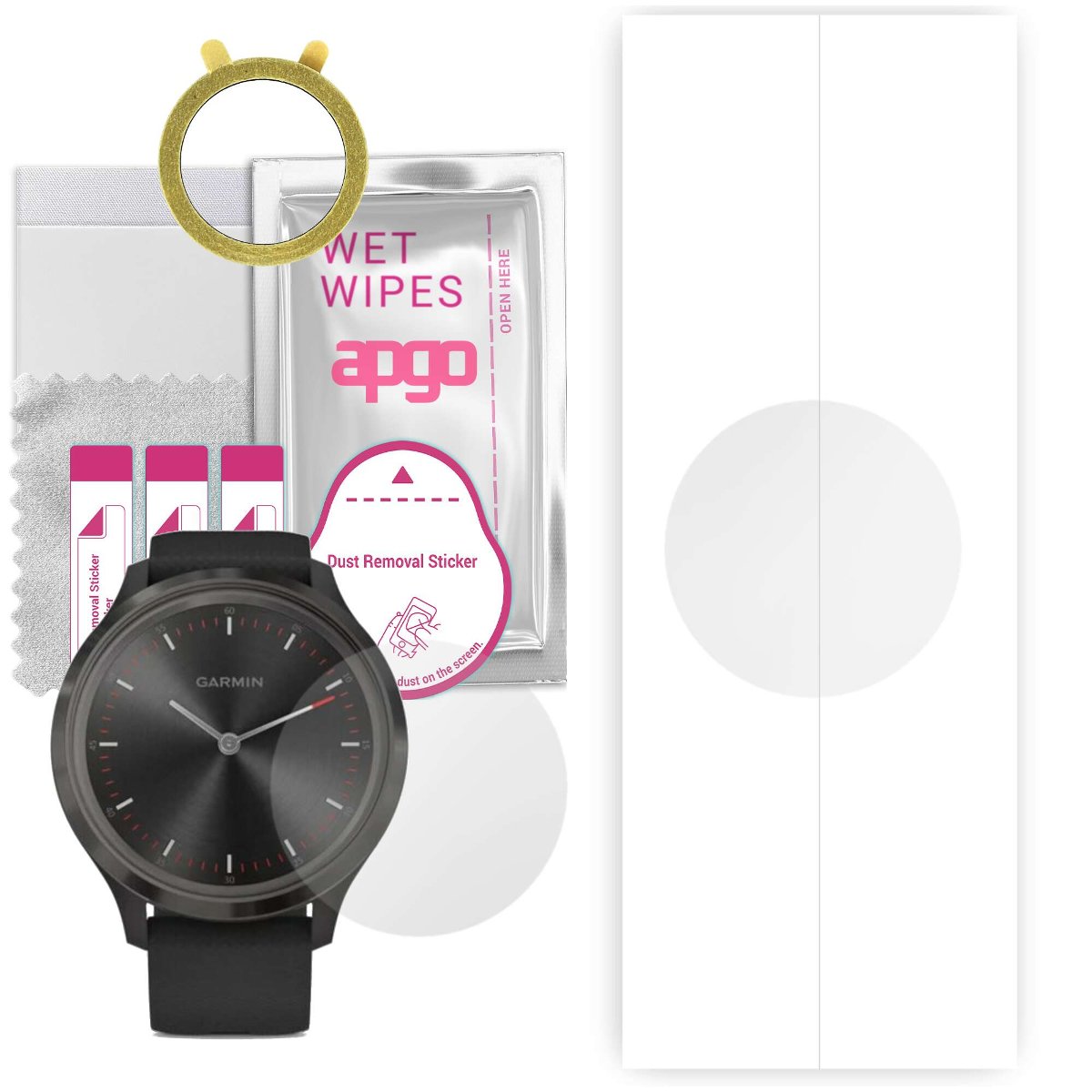 1x Folia hydrożelowa do Garmin Vivomove 3 - apgo Smartwatch Hydrogel Protection Ochrona na ekran smartwatcha