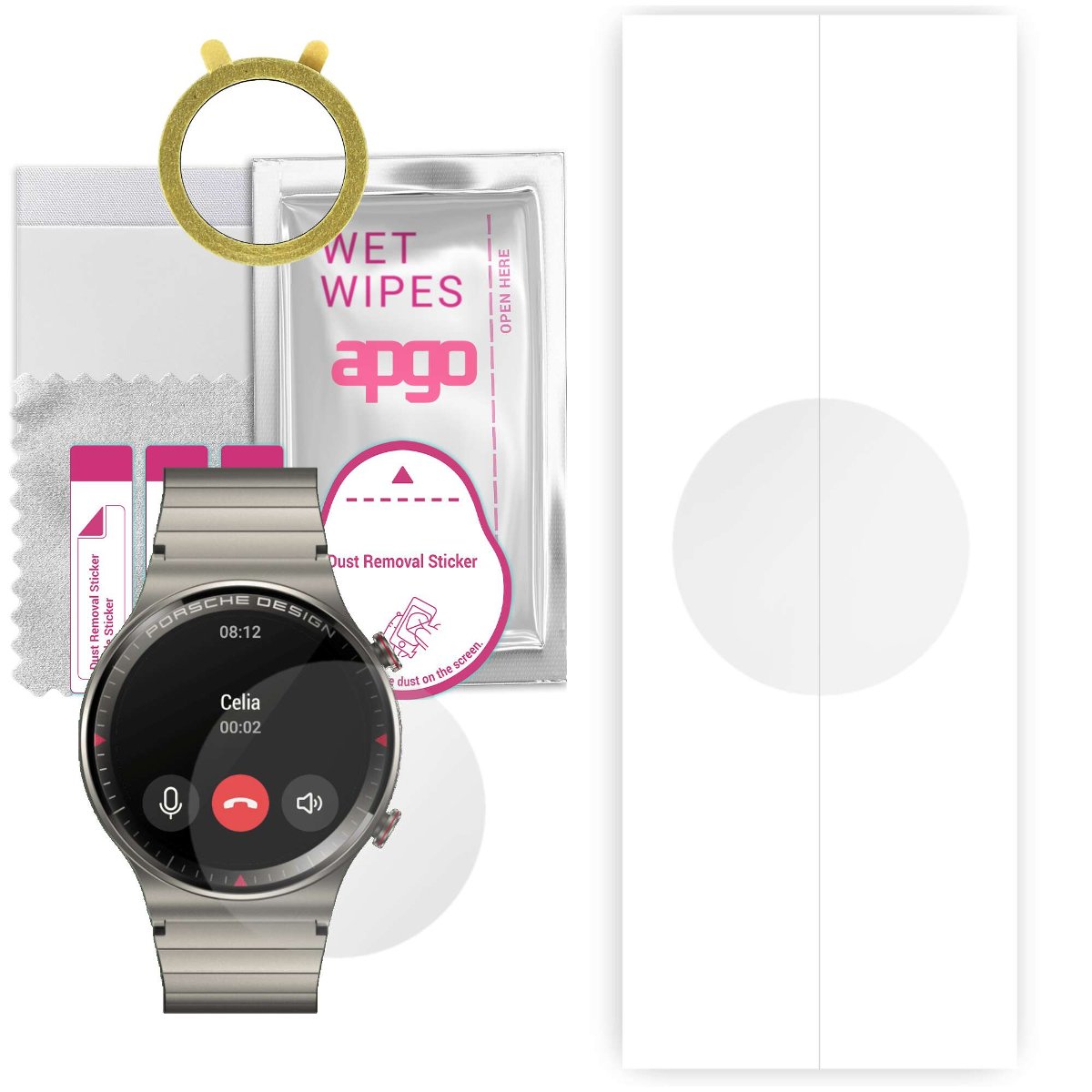 1x Folia hydrożelowa do Huawei Porsche Design Watch GT 2 - apgo Smartwatch Hydrogel Protection Ochrona na ekran smartwatcha