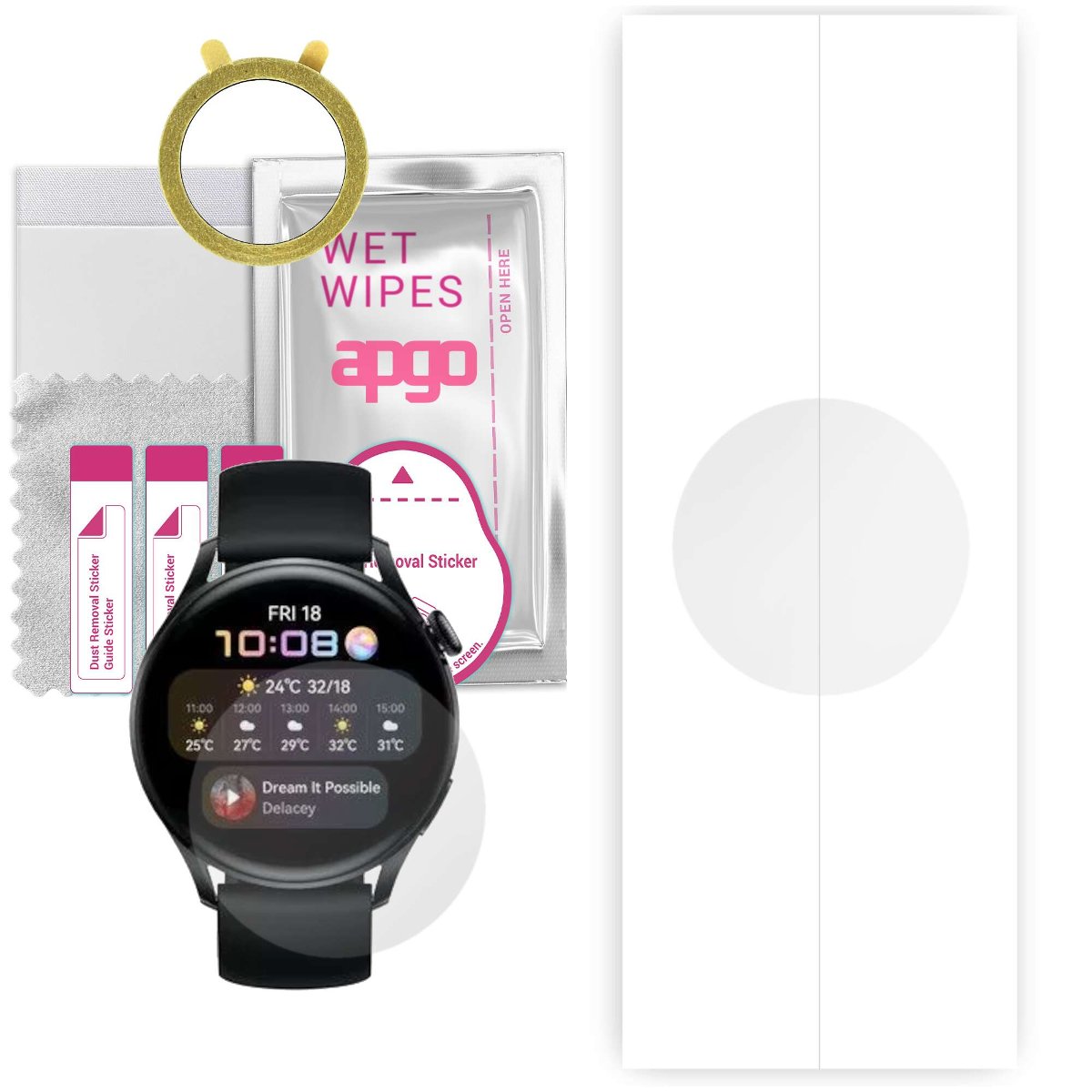 1x Folia hydrożelowa do Huawei Watch 3 - apgo Smartwatch Hydrogel Protection Ochrona na ekran smartwatcha