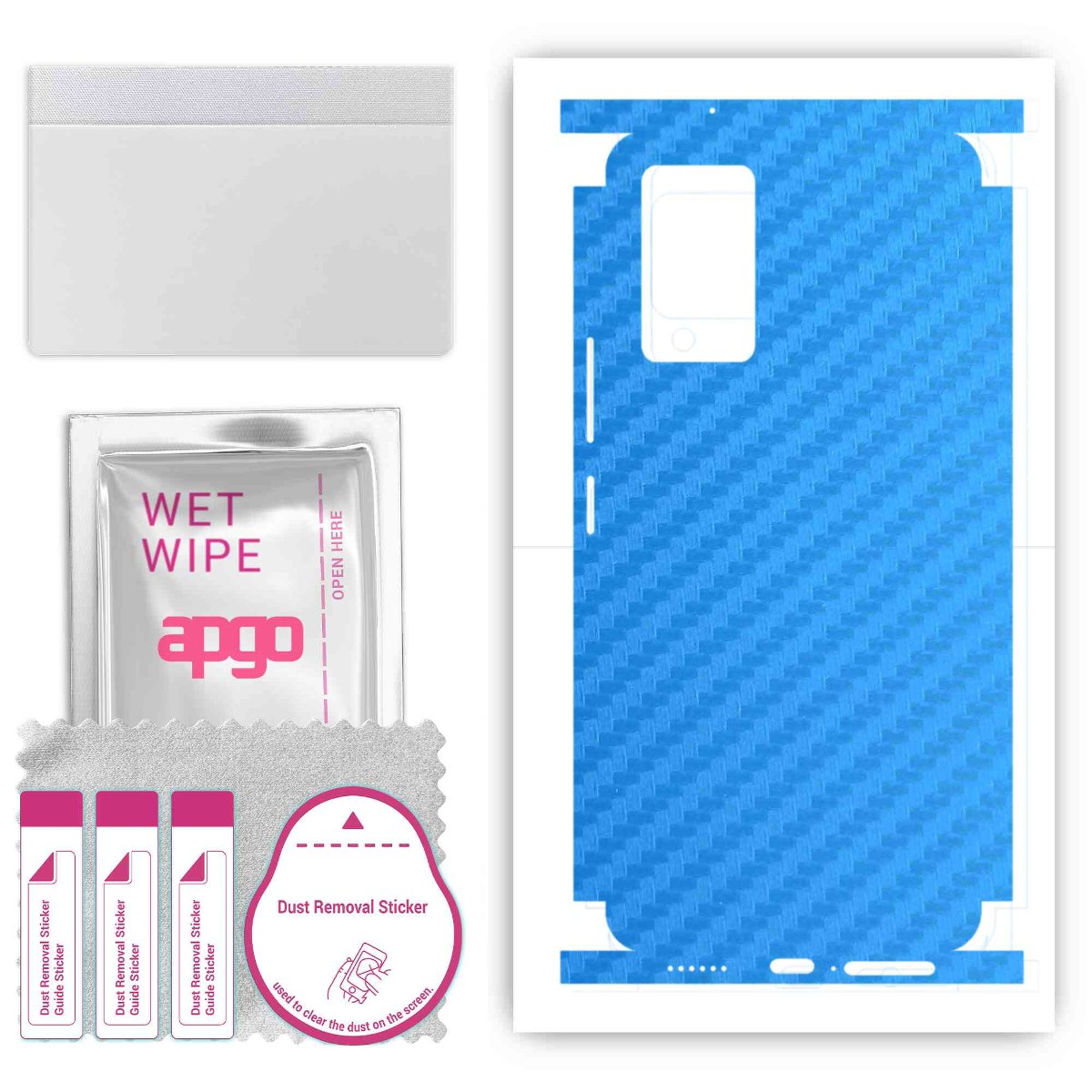 Folia naklejka skórka strukturalna na TYŁ+BOKI do Vivo V21 -  Carbon Niebieski - apgo SKINS