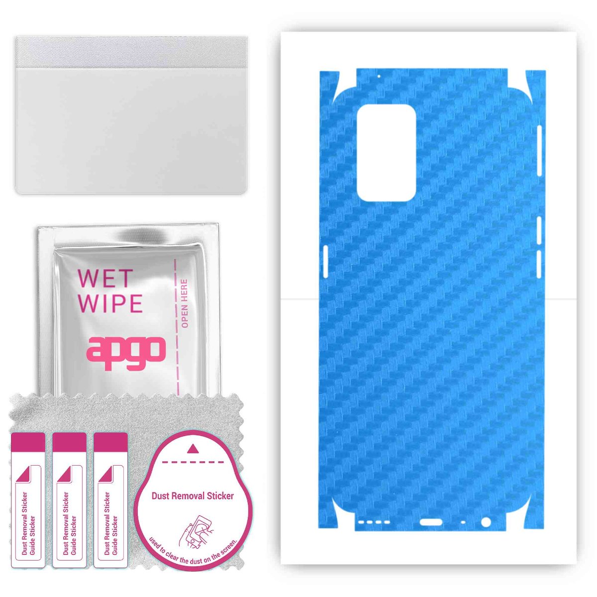 Folia naklejka skórka strukturalna na TYŁ+BOKI do Realme X7 Max -  Carbon Niebieski - apgo SKINS