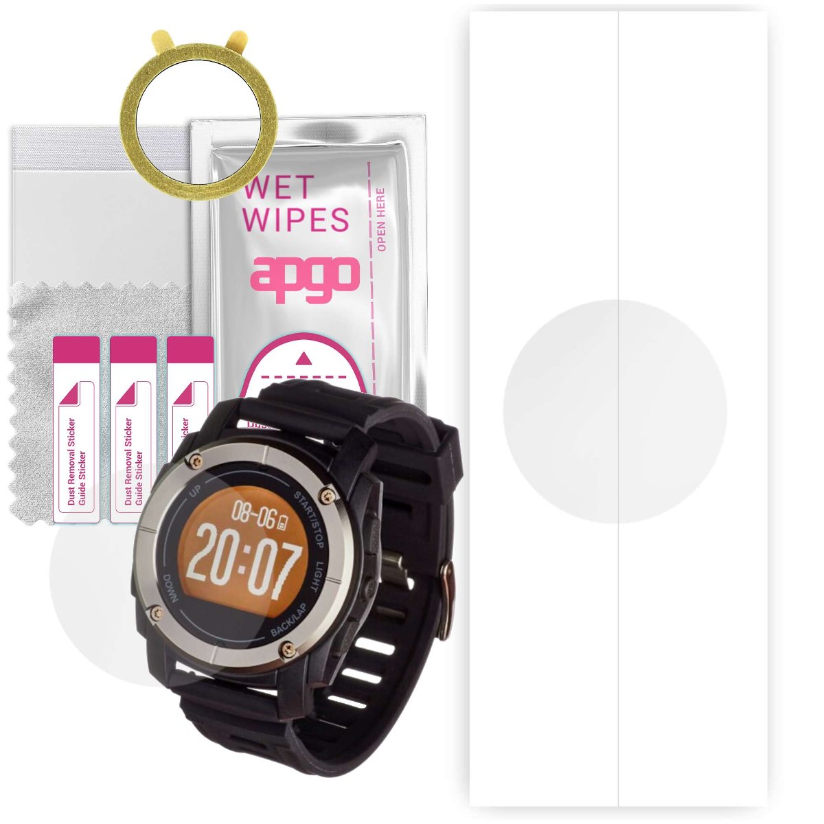 1x Folia hydrożelowa do Garett Sport 23 GPS - apgo Smartwatch Hydrogel Protection Ochrona na ekran smartwatcha