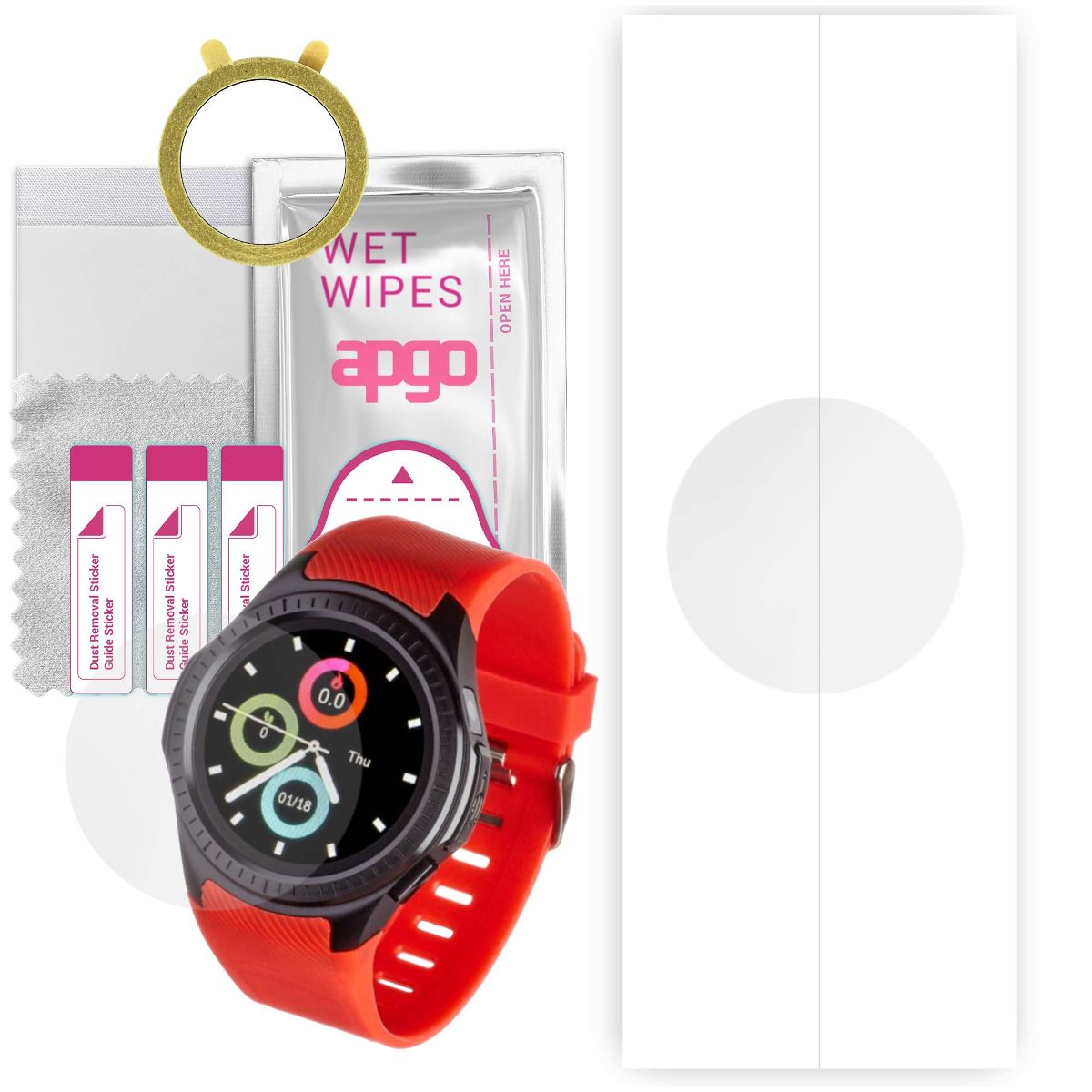 1x Folia hydrożelowa do Garett Multi 3 - apgo Smartwatch Hydrogel Protection Ochrona na ekran smartwatcha