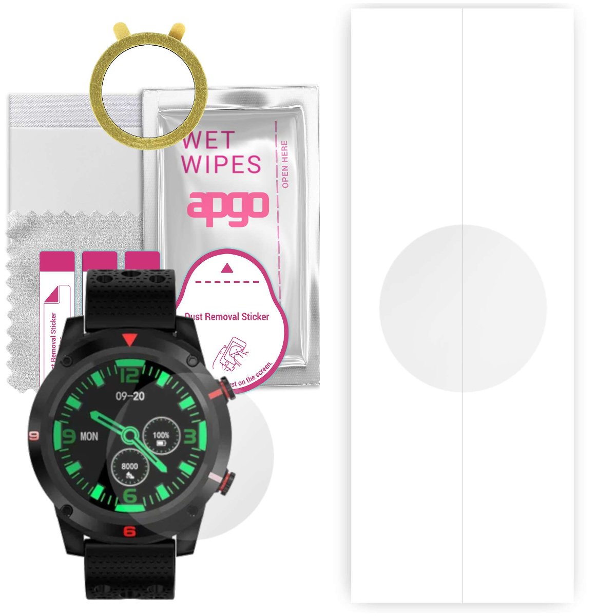 1x Folia hydrożelowa do Bemi SCOUT SC1 - apgo Smartwatch Hydrogel Protection Ochrona na ekran smartwatcha