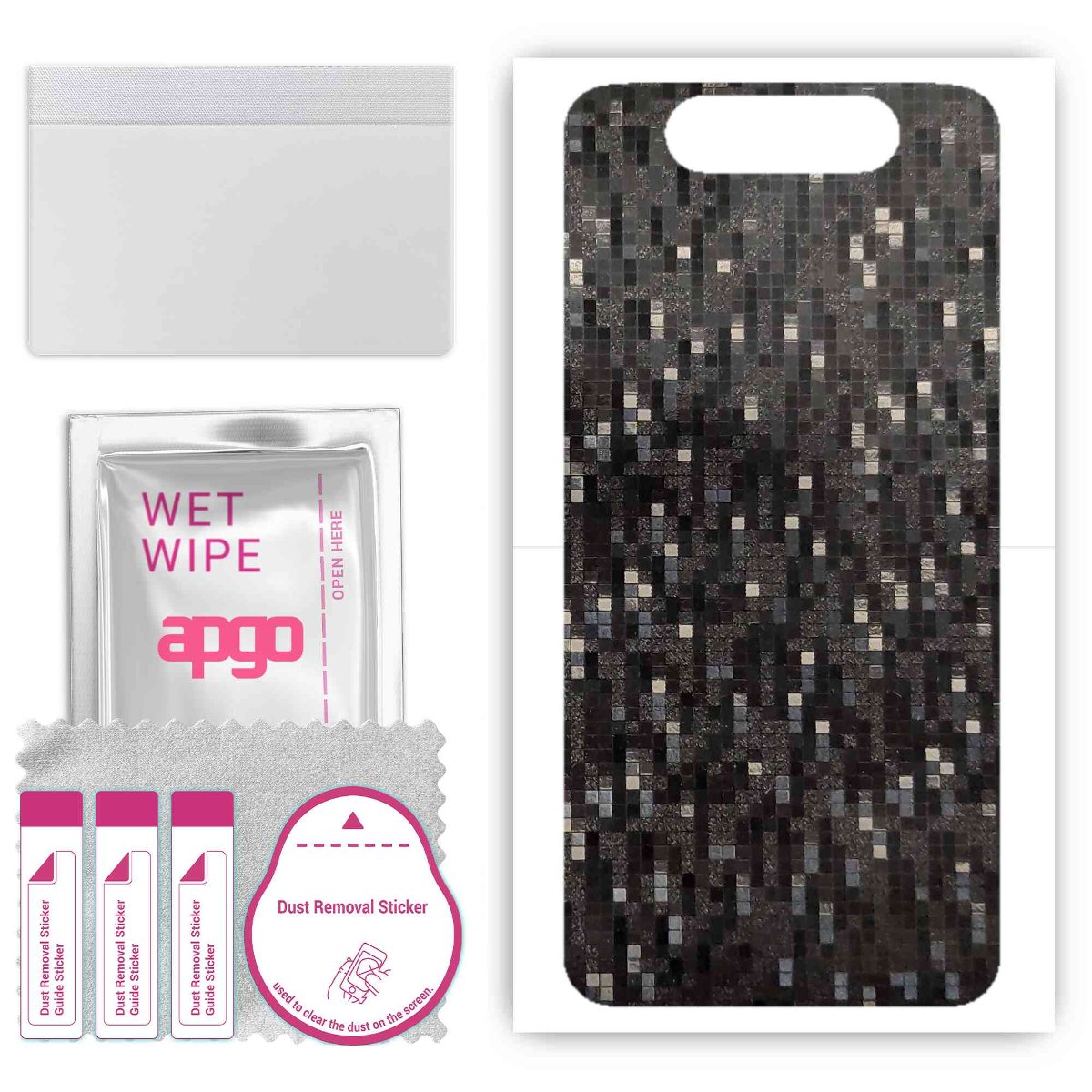 Folia naklejka skórka strukturalna na TYŁ do Samsung Galaxy A80 -  Carbon Pixel Czarny - apgo SKINS