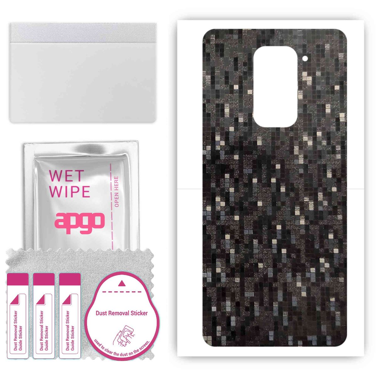 Folia naklejka skórka strukturalna na TYŁ do Xiaomi Redmi 10X 5G -  Carbon Pixel Czarny - apgo SKINS