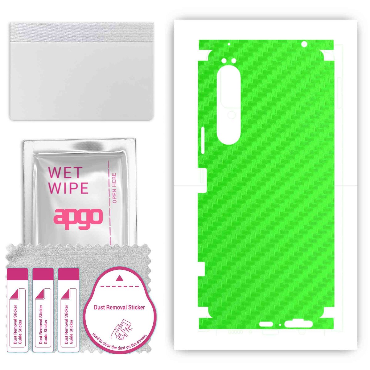 Folia naklejka skórka strukturalna na TYŁ+BOKI do Sony Xperia 1 IV -  Carbon Zielony - apgo SKINS