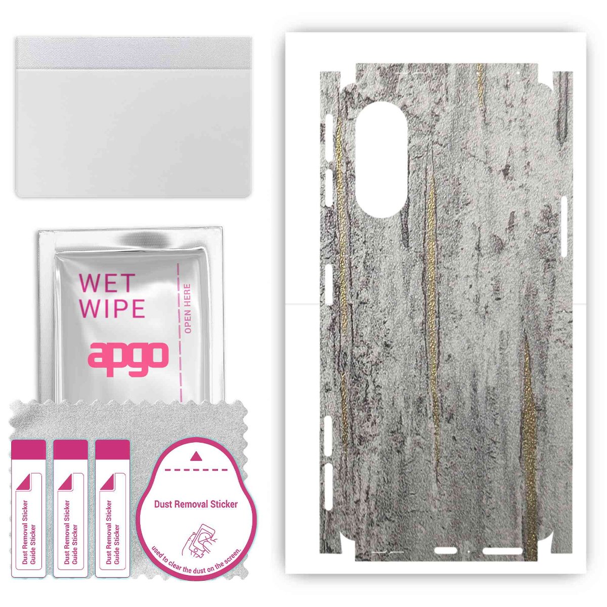 Folia naklejka skórka strukturalna na TYŁ+BOKI do Xiaomi Redmi K40 Gaming -  Beton Złote Paski - apgo SKINS