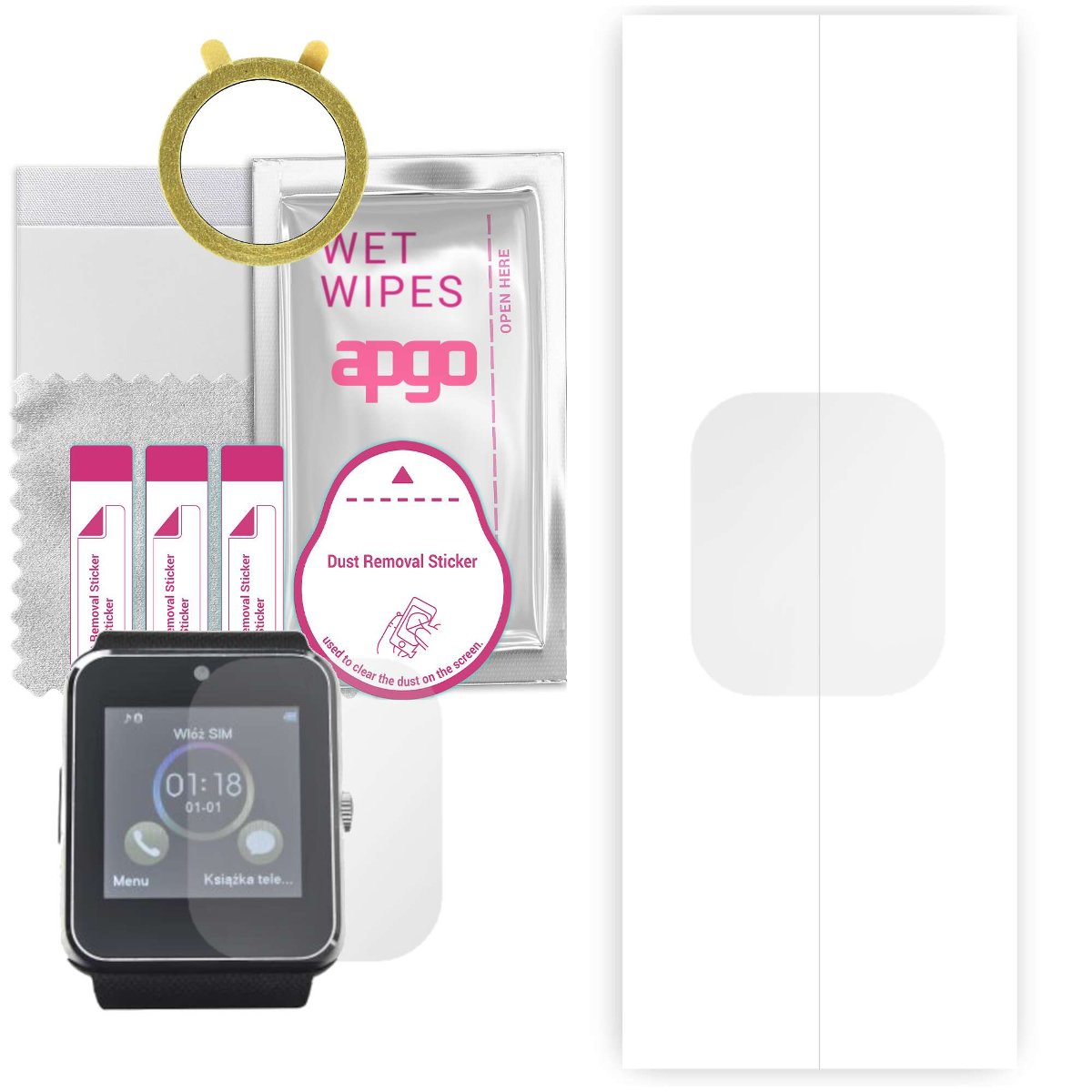 1x Folia hydrożelowa do Manta MA429 - apgo Smartwatch Hydrogel Protection Ochrona na ekran smartwatcha