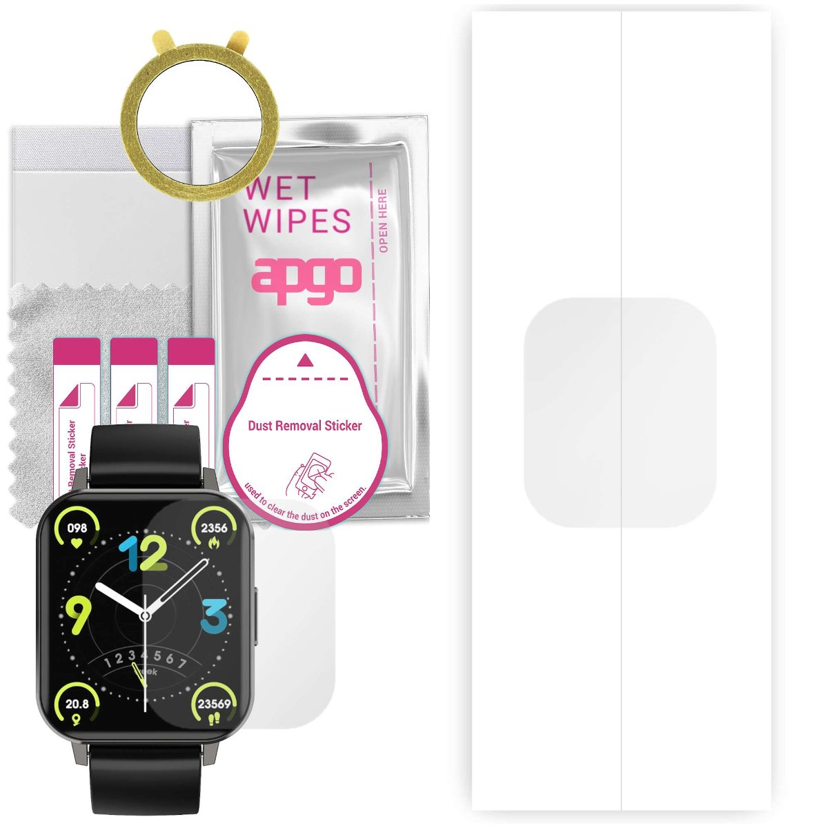 1x Folia hydrożelowa do Kello DTX - apgo Smartwatch Hydrogel Protection Ochrona na ekran smartwatcha