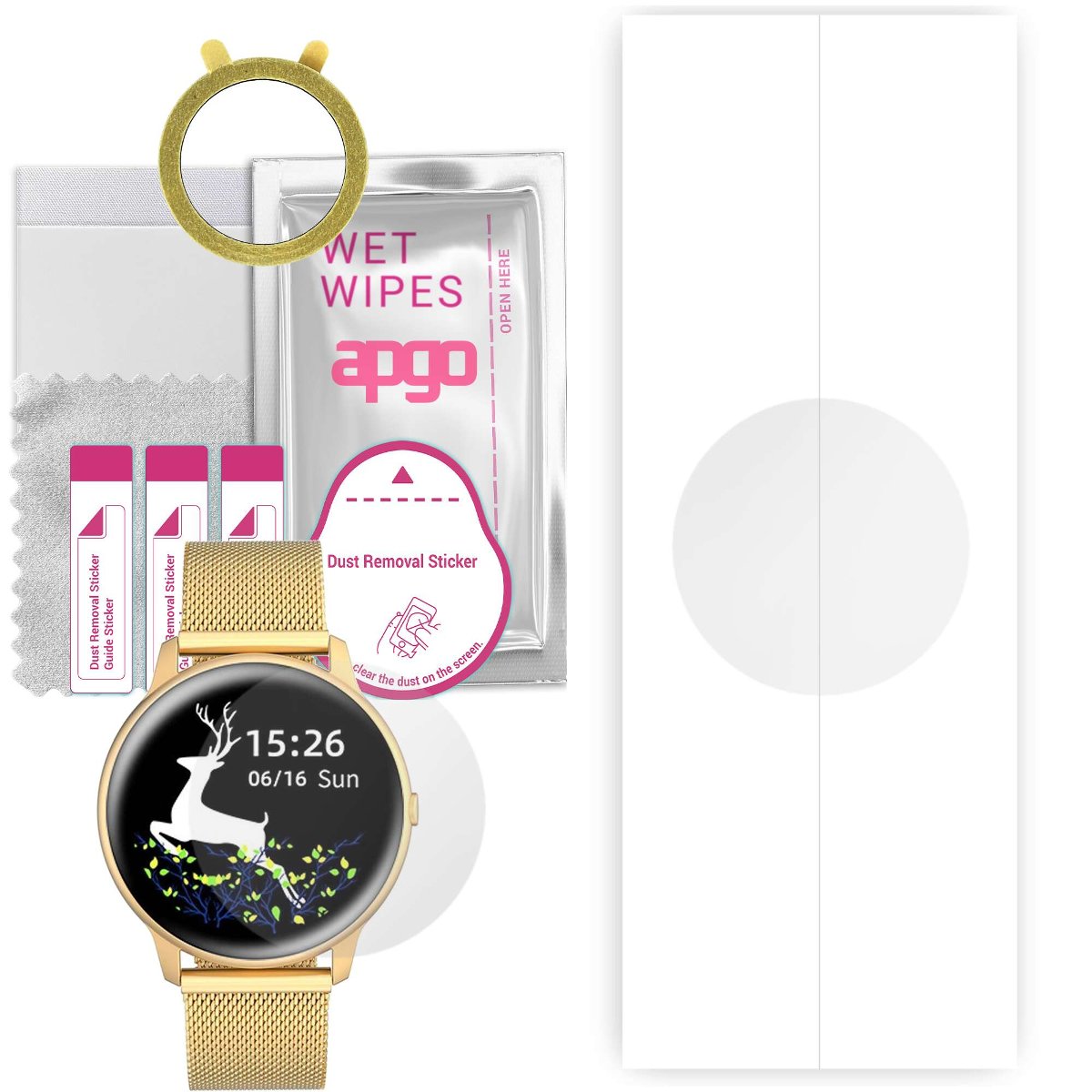1x Folia hydrożelowa do G.Rossi SW015 - apgo Smartwatch Hydrogel Protection Ochrona na ekran smartwatcha