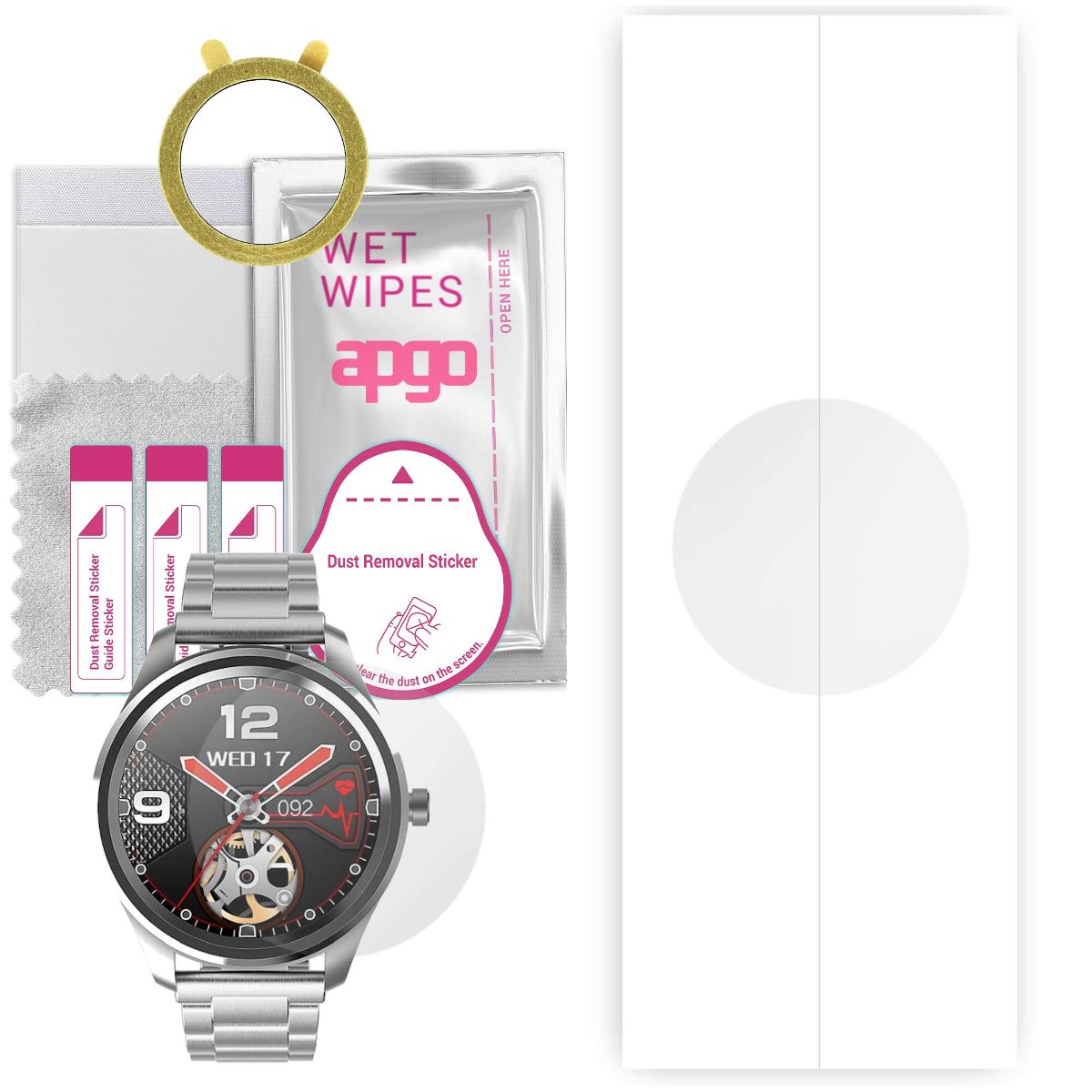 1x Folia hydrożelowa do G.Rossi SW012 - apgo Smartwatch Hydrogel Protection Ochrona na ekran smartwatcha