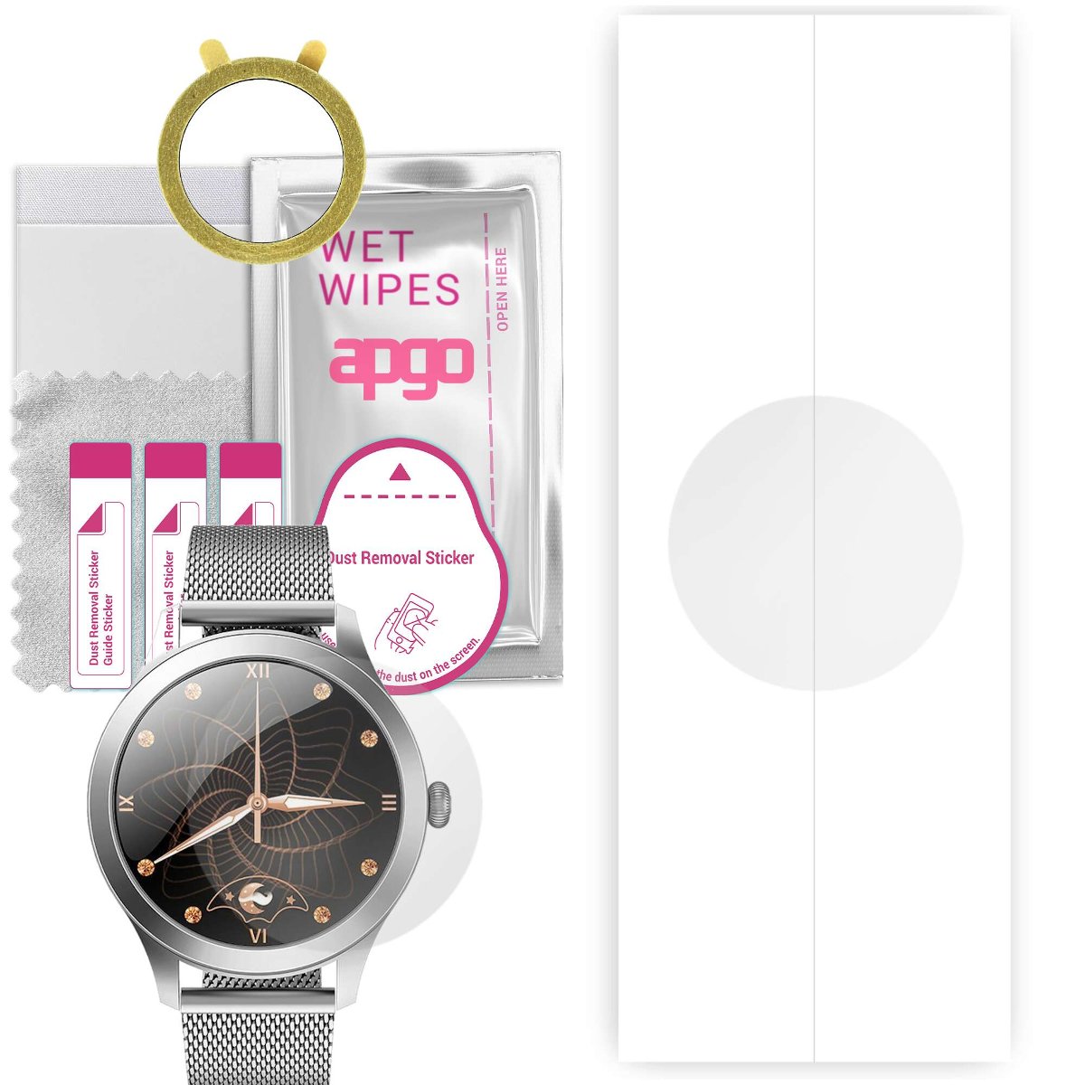 1x Folia hydrożelowa do G.Rossi SW014 - apgo Smartwatch Hydrogel Protection Ochrona na ekran smartwatcha