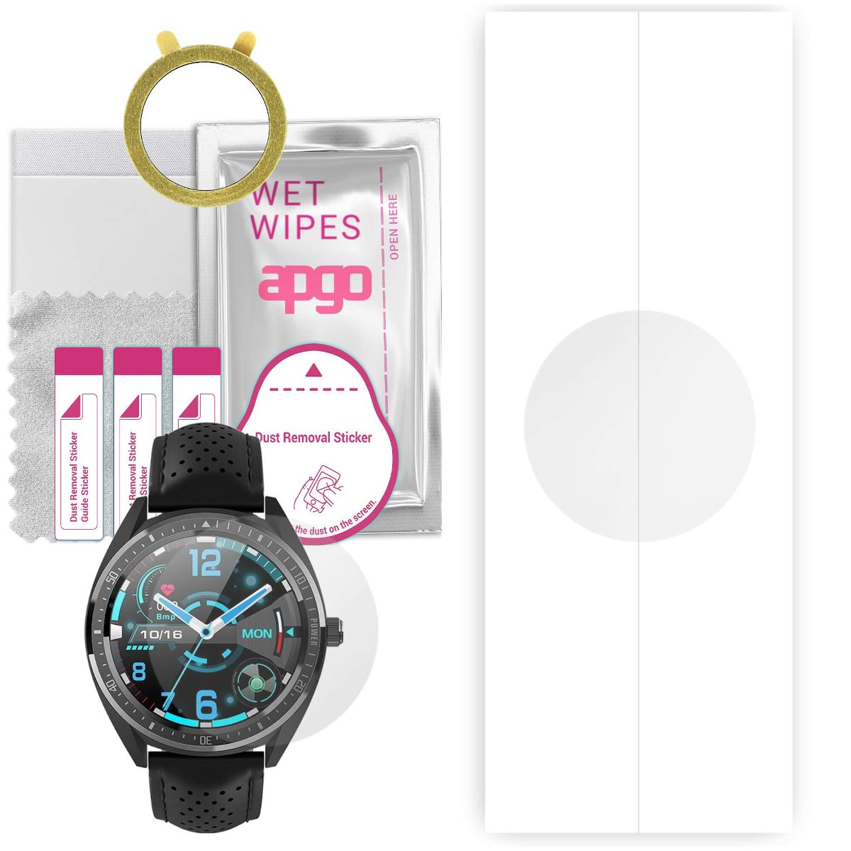 1x Folia hydrożelowa do G.Rossi SW011 - apgo Smartwatch Hydrogel Protection Ochrona na ekran smartwatcha