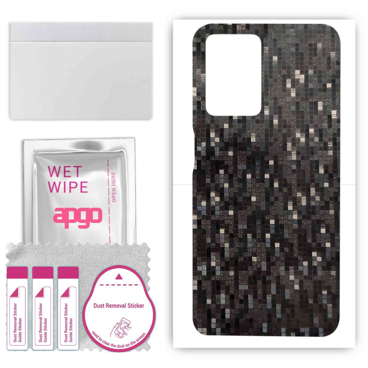 Folia naklejka skórka strukturalna na TYŁ do OnePlus Nord CE 2 Lite -  Carbon Pixel Czarny - apgo SKINS