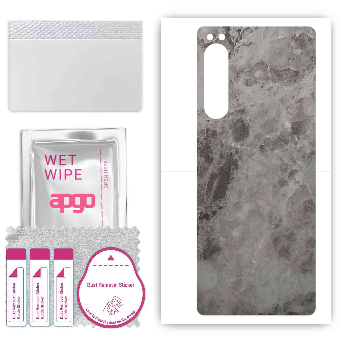 Folia naklejka skórka strukturalna na TYŁ do Sony Xperia 5 IV -  Marmur Czarny - apgo SKINS