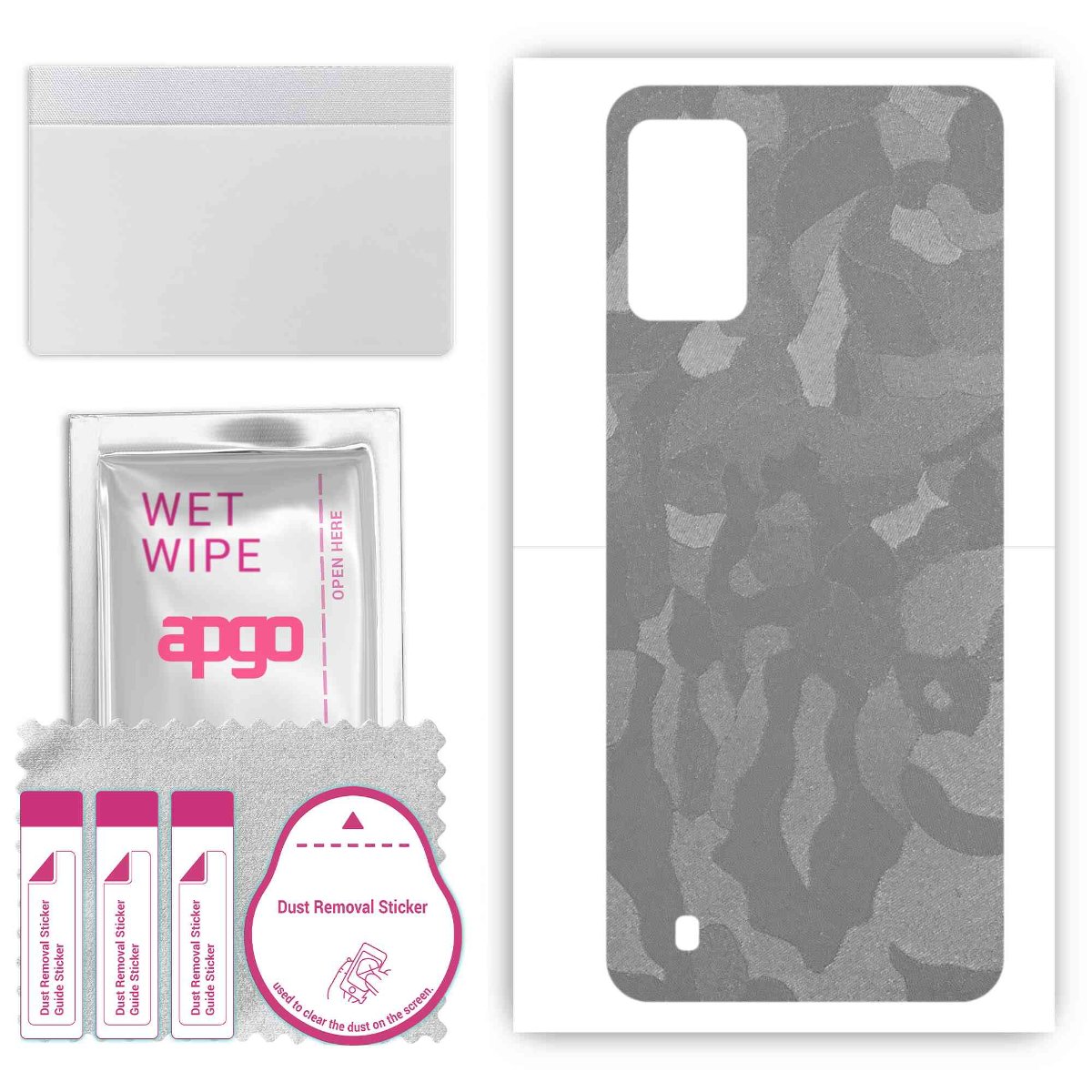 Folia naklejka skórka strukturalna na TYŁ do Wiko Voix -  Moro | Camo Srebrny - apgo SKINS