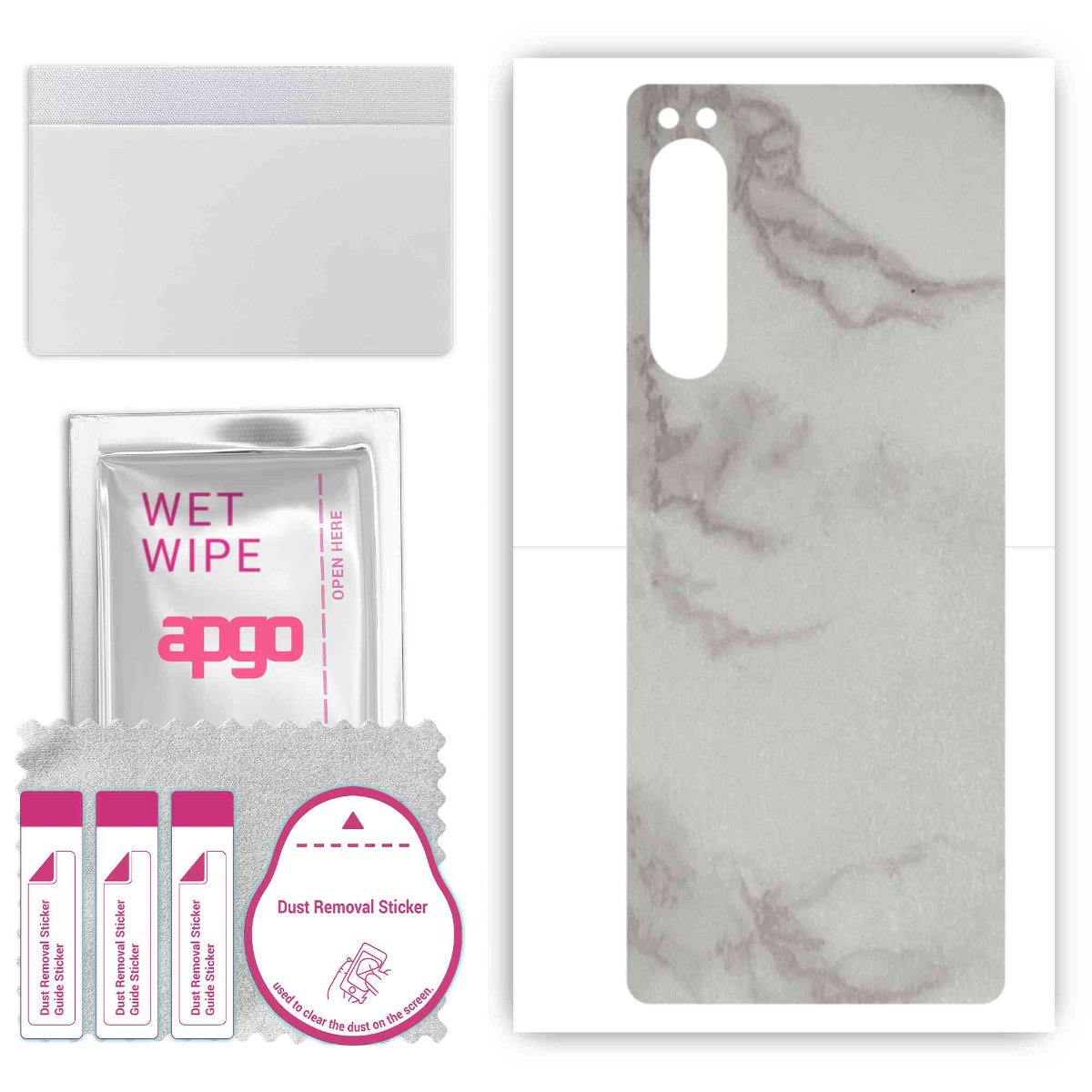 Folia naklejka skórka strukturalna na TYŁ do Sony Xperia 5 IV -  Marmur Szary - apgo SKINS