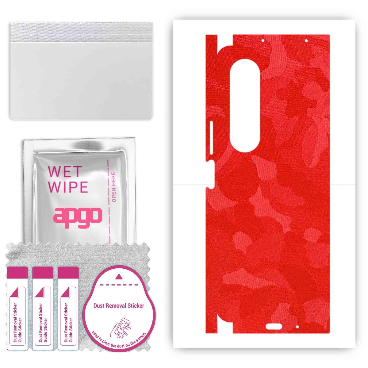 Folia naklejka skórka strukturalna na TYŁ+BOKI do Samsung Galaxy Z Fold4 -  Moro | Camo Czerwony - apgo SKINS