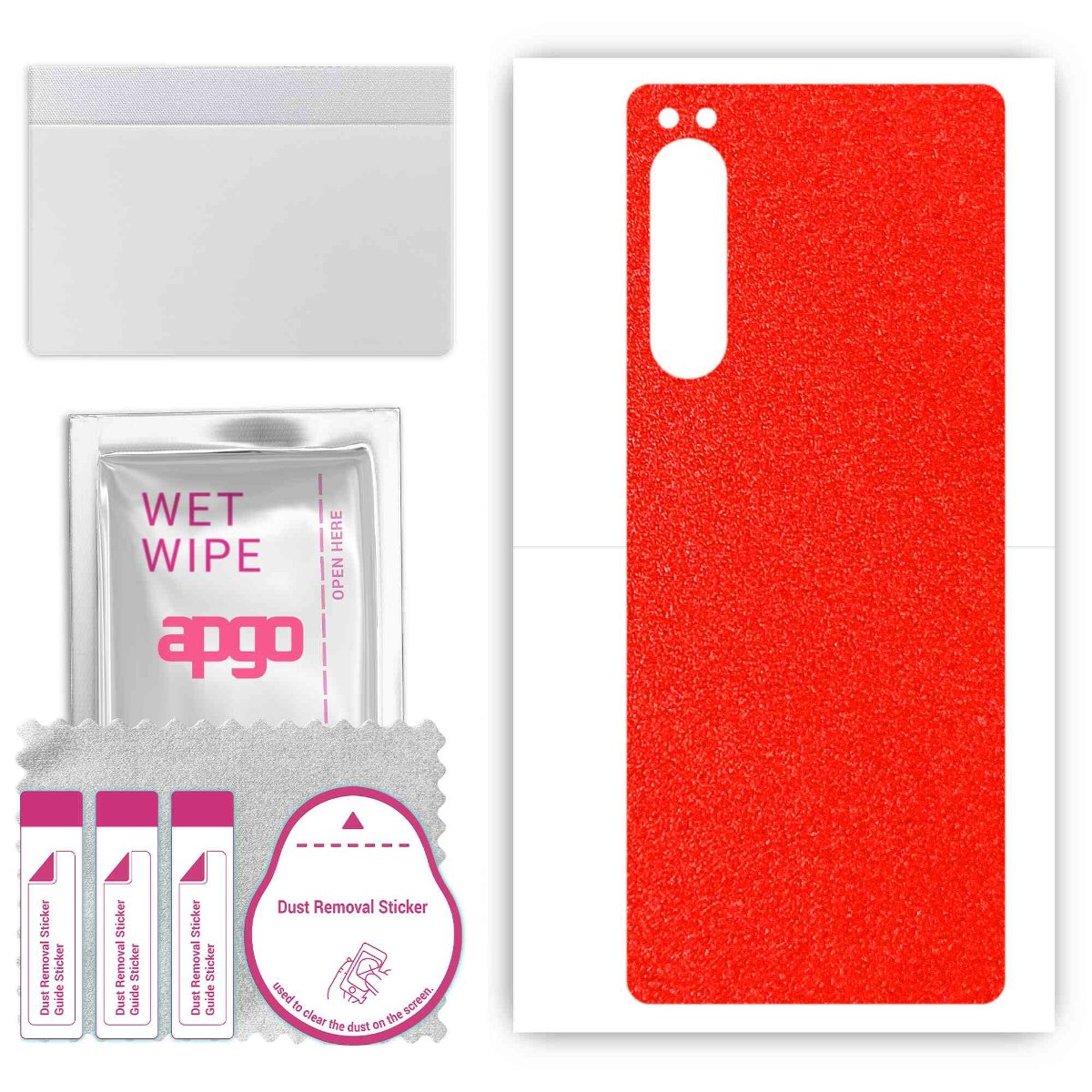 Folia naklejka skórka strukturalna na TYŁ do Sony Xperia 5 IV -  Czerwony Pastel Matowy Chropowaty Baranek - apgo SKINS