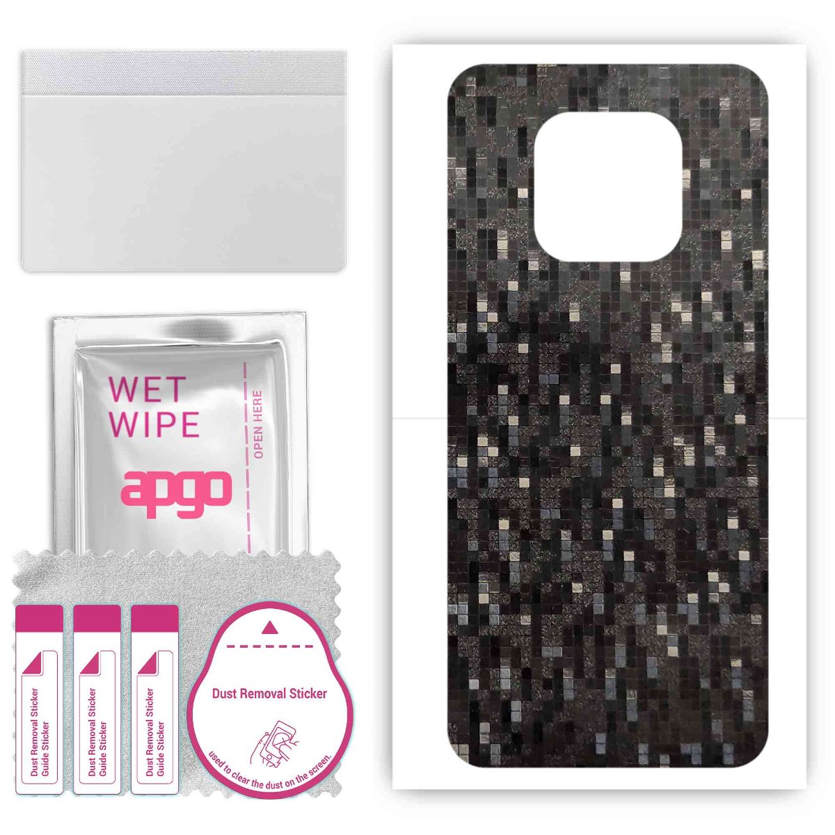 Folia naklejka skórka strukturalna na TYŁ do Honor Play5 VITALITY -  Carbon Pixel Czarny - apgo SKINS