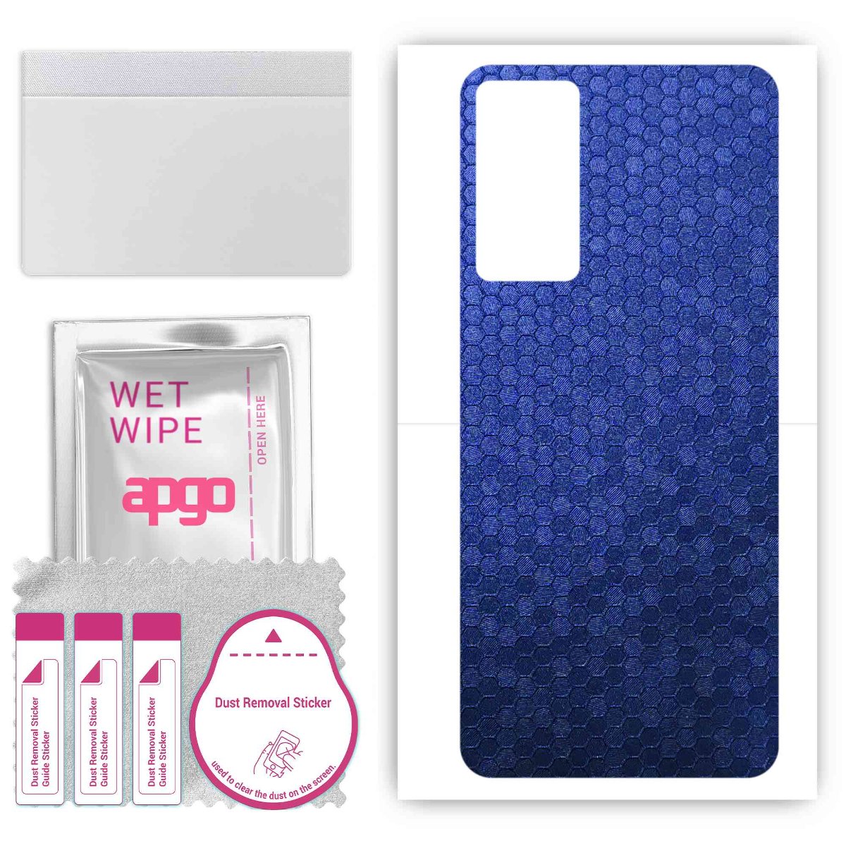 Folia naklejka skórka strukturalna na TYŁ do Infinix Hot 11S NFC -  Plaster Miodu Niebieski - apgo SKINS