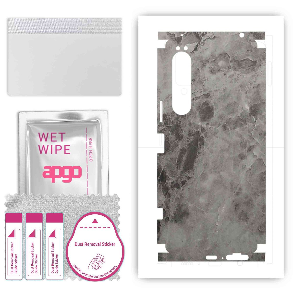 Folia naklejka skórka strukturalna na TYŁ+BOKI do Sony Xperia 1 IV -  Marmur Czarny - apgo SKINS