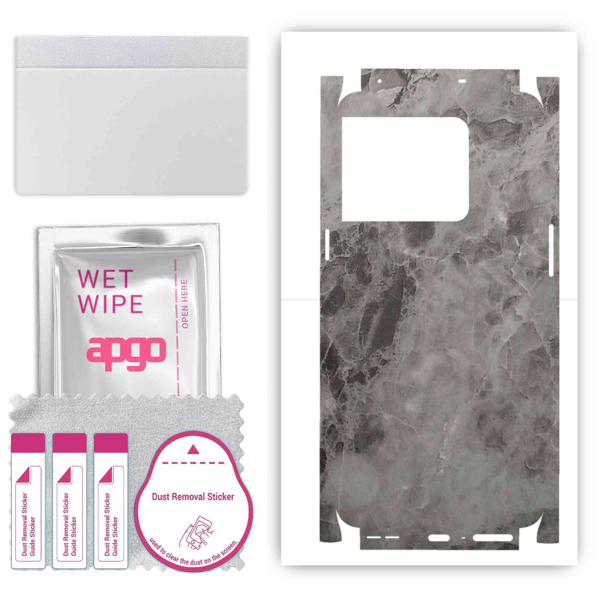 Folia naklejka skórka strukturalna na TYŁ+BOKI do OnePlus 10T -  Marmur Czarny - apgo SKINS